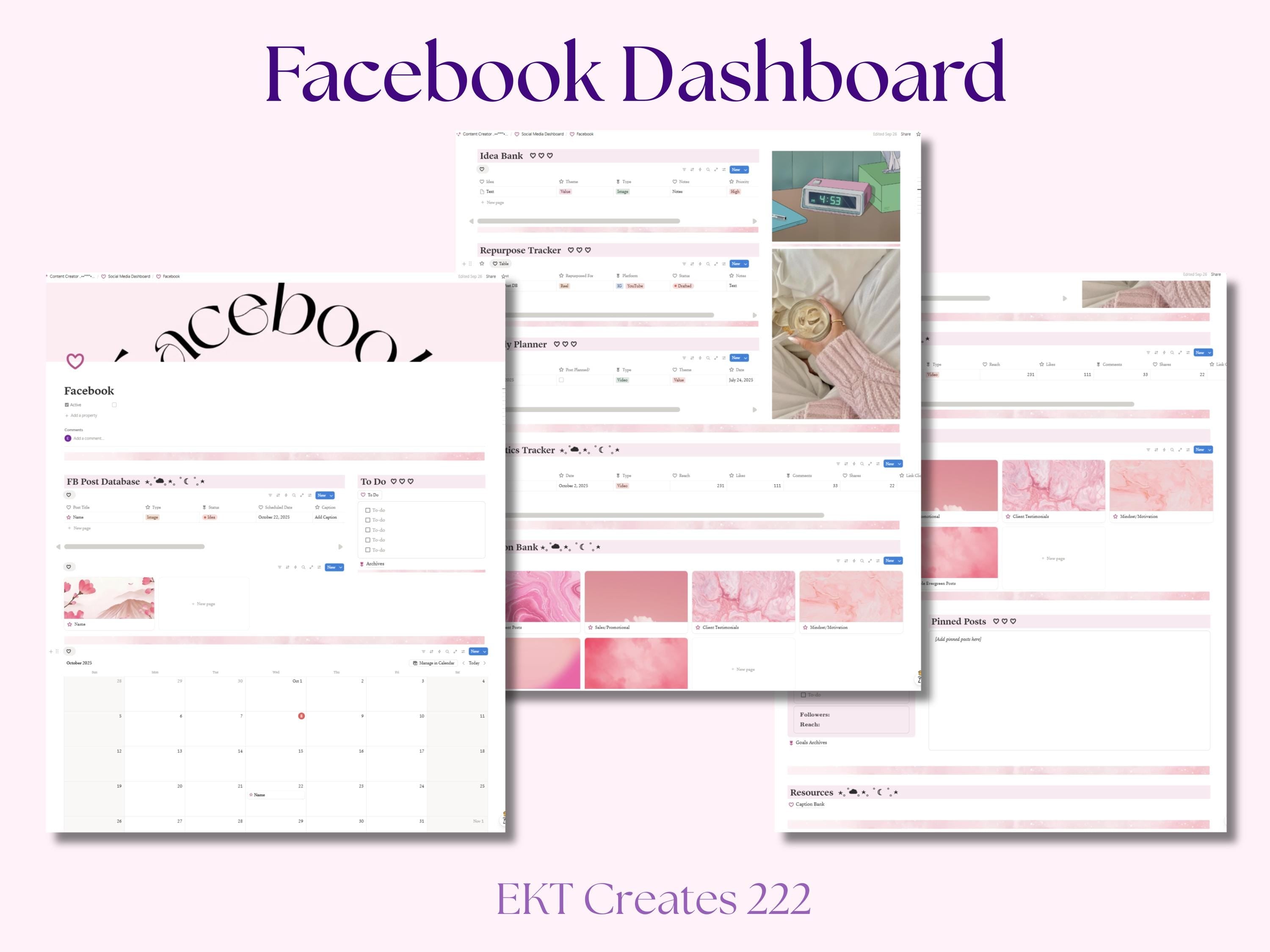 Social Media Planner Notion Templates