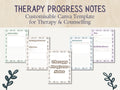 Therapy Process Notes - Printable Canva Templates