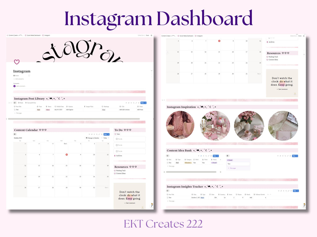 Social Media Planner Notion Templates
