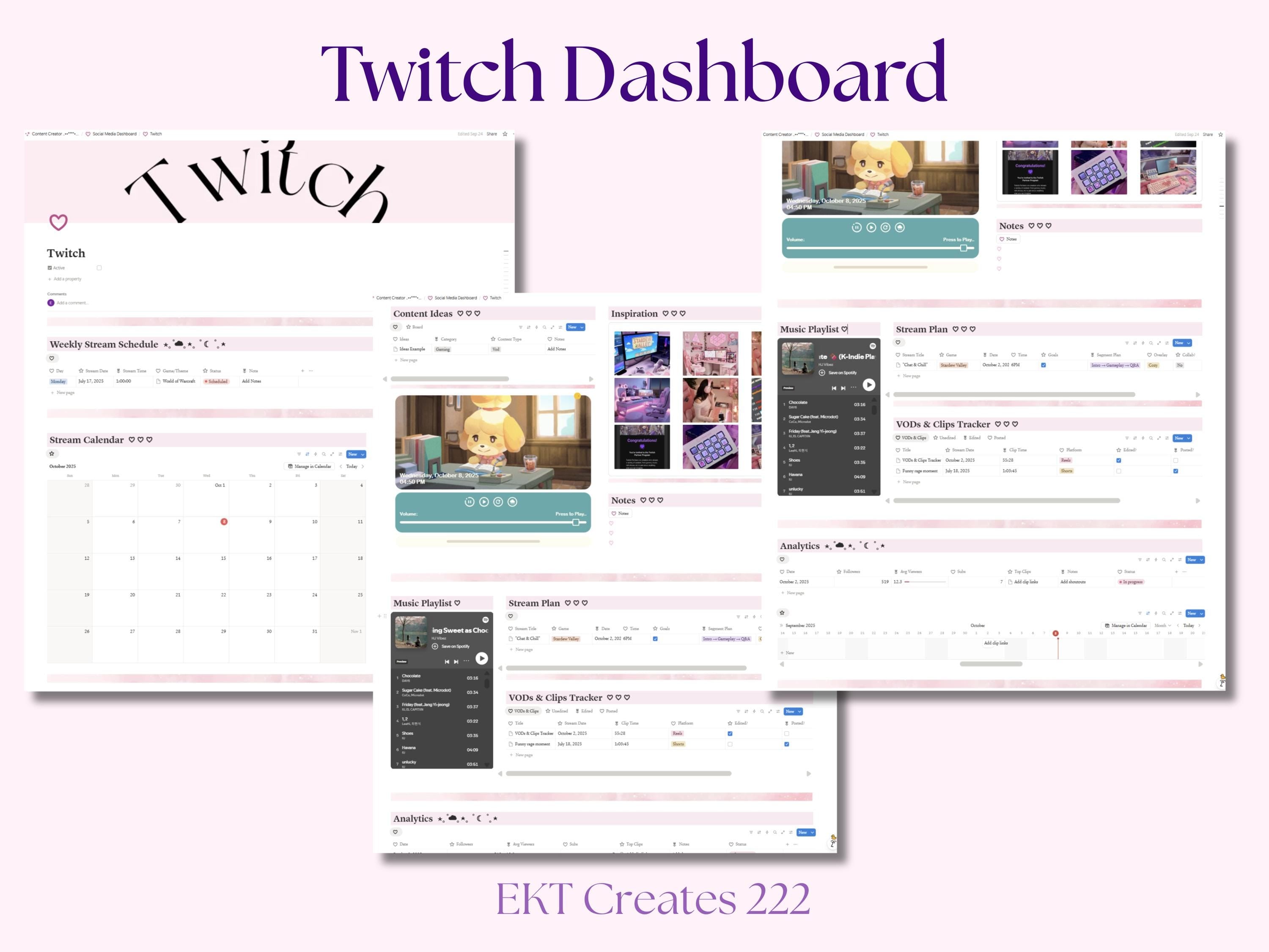 Social Media Planner Notion Templates