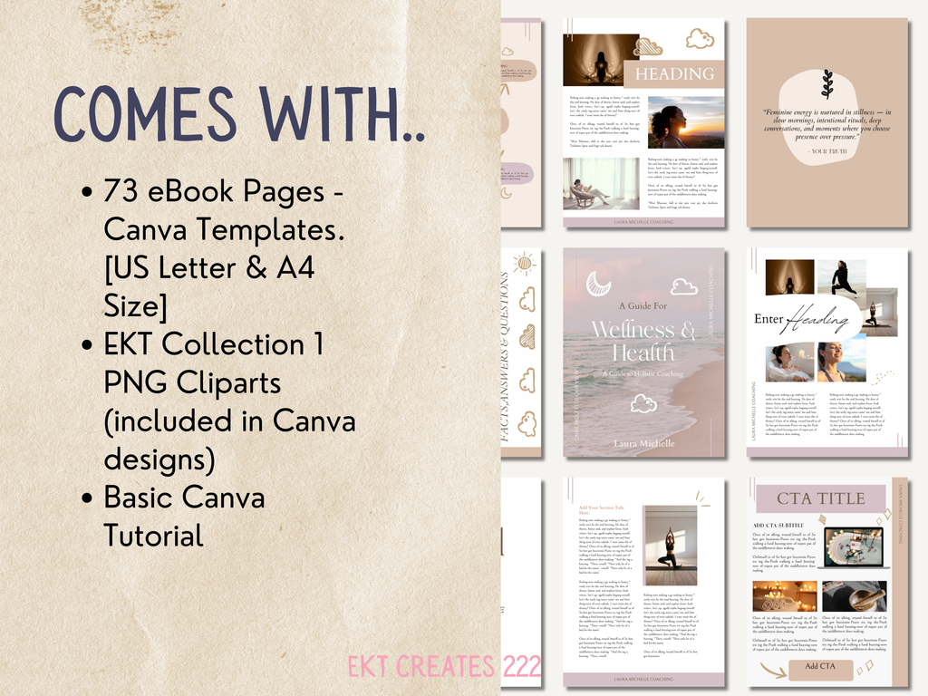 Ebook Canva Templates for Health & Wellness Coaches
