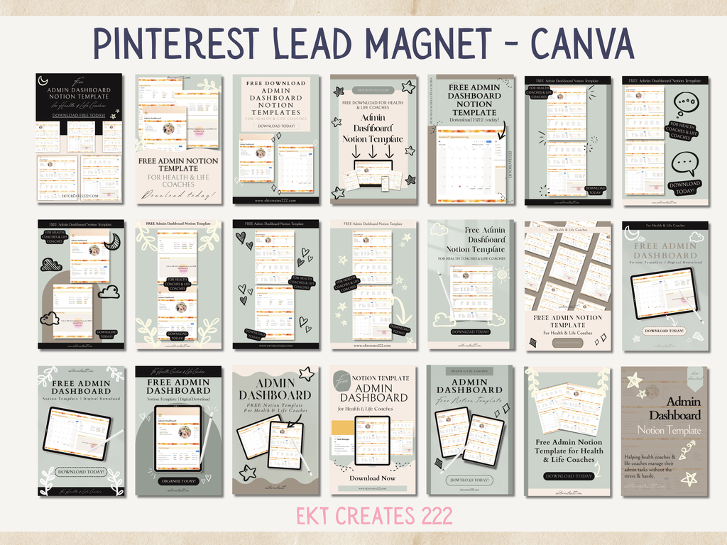 Lead Magnet Pinterest Templates (Canva Templates)