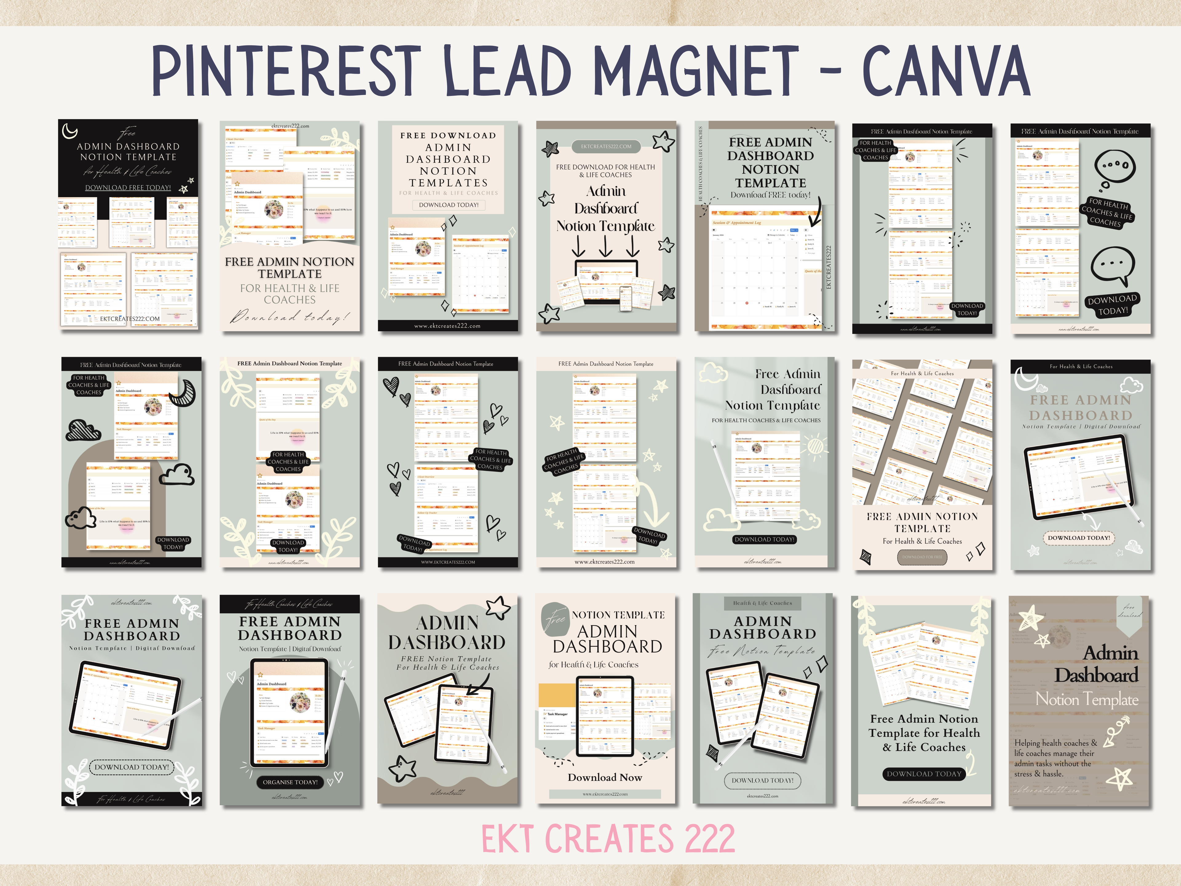 Lead Magnet Pinterest Templates (Canva Templates)