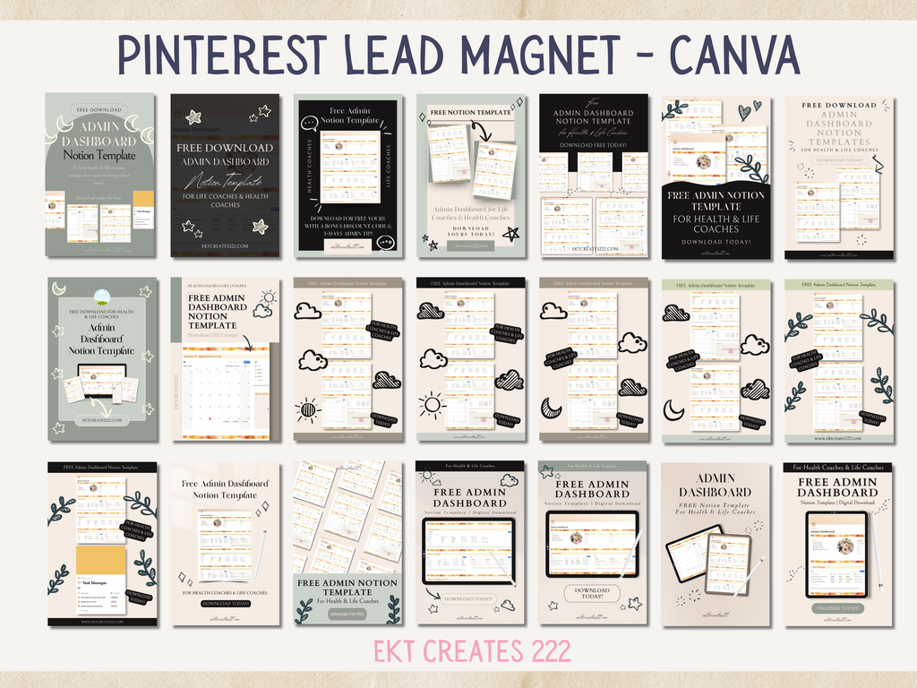 Lead Magnet Pinterest Templates (Canva Templates)