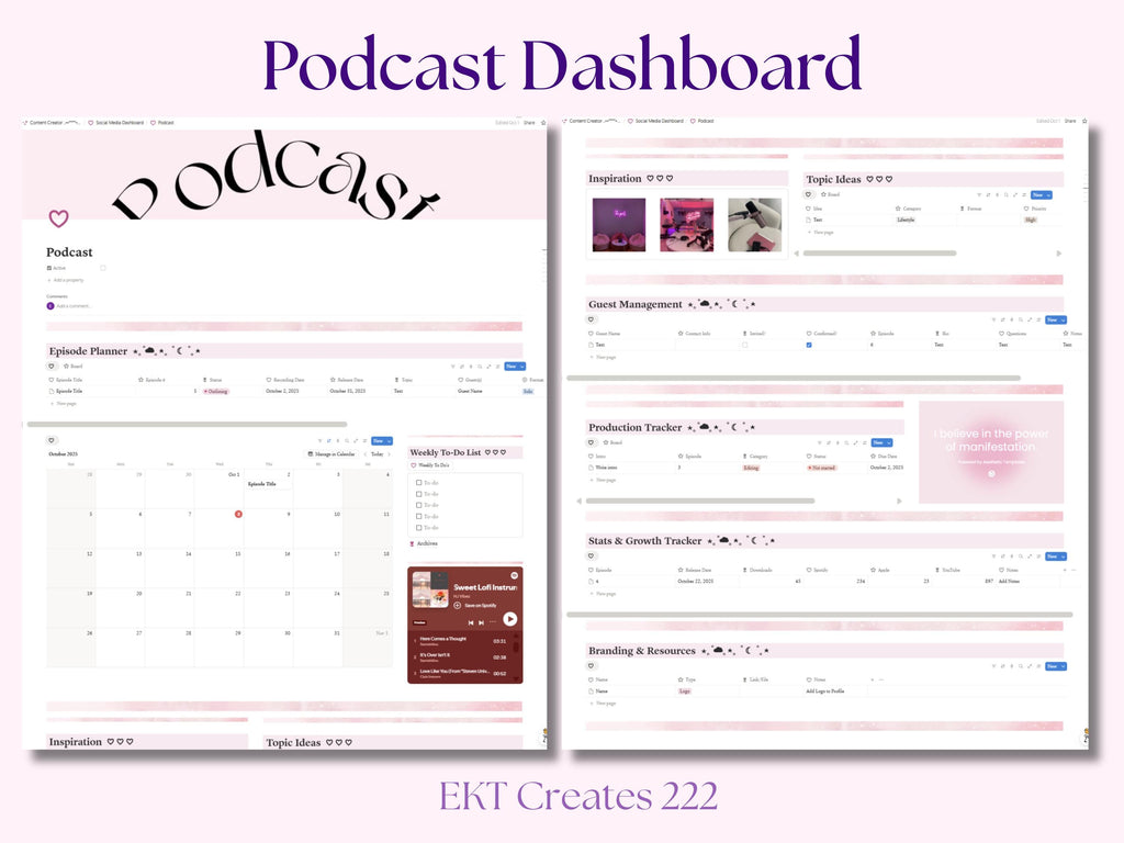 Social Media Planner Notion Templates