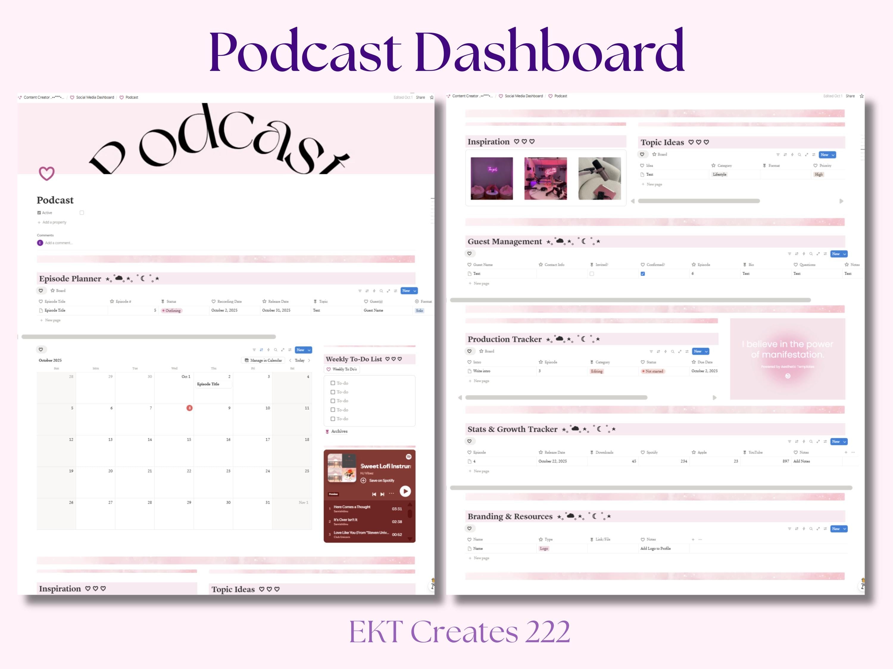 Social Media Planner Notion Templates