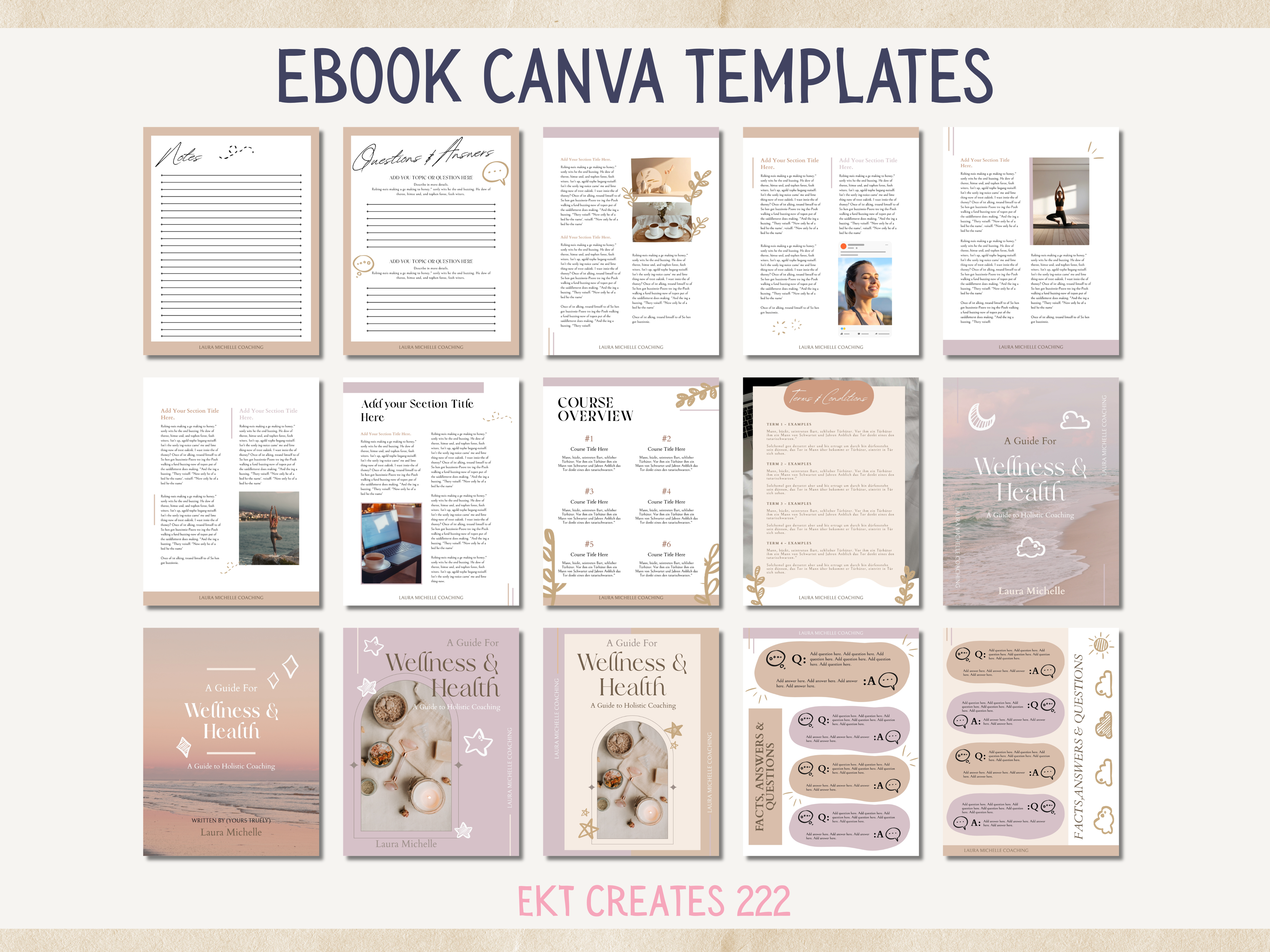 Ebook Canva Templates for Health & Wellness Coaches