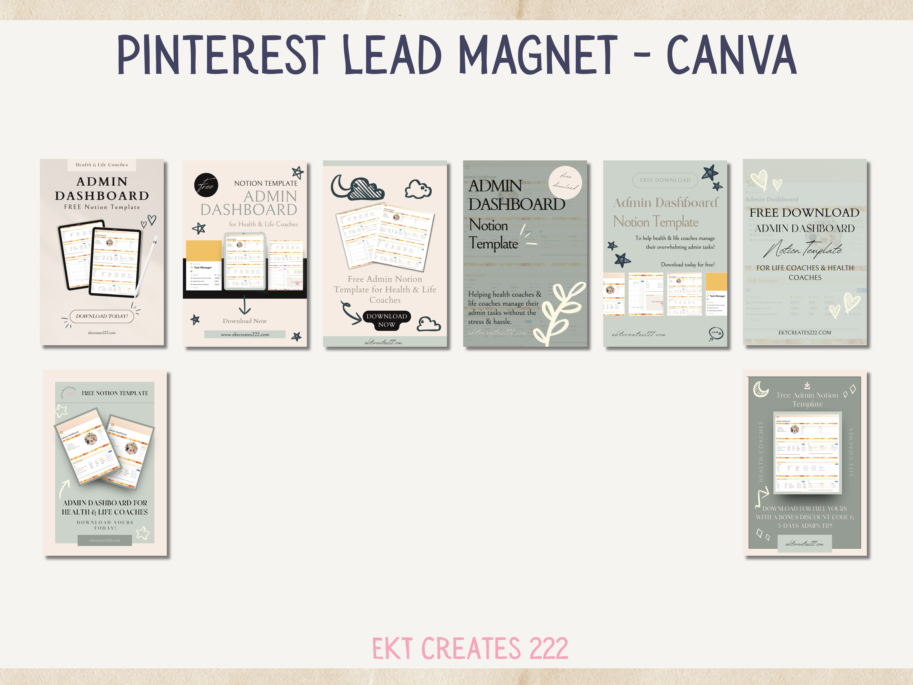 Lead Magnet Pinterest Templates (Canva Templates)