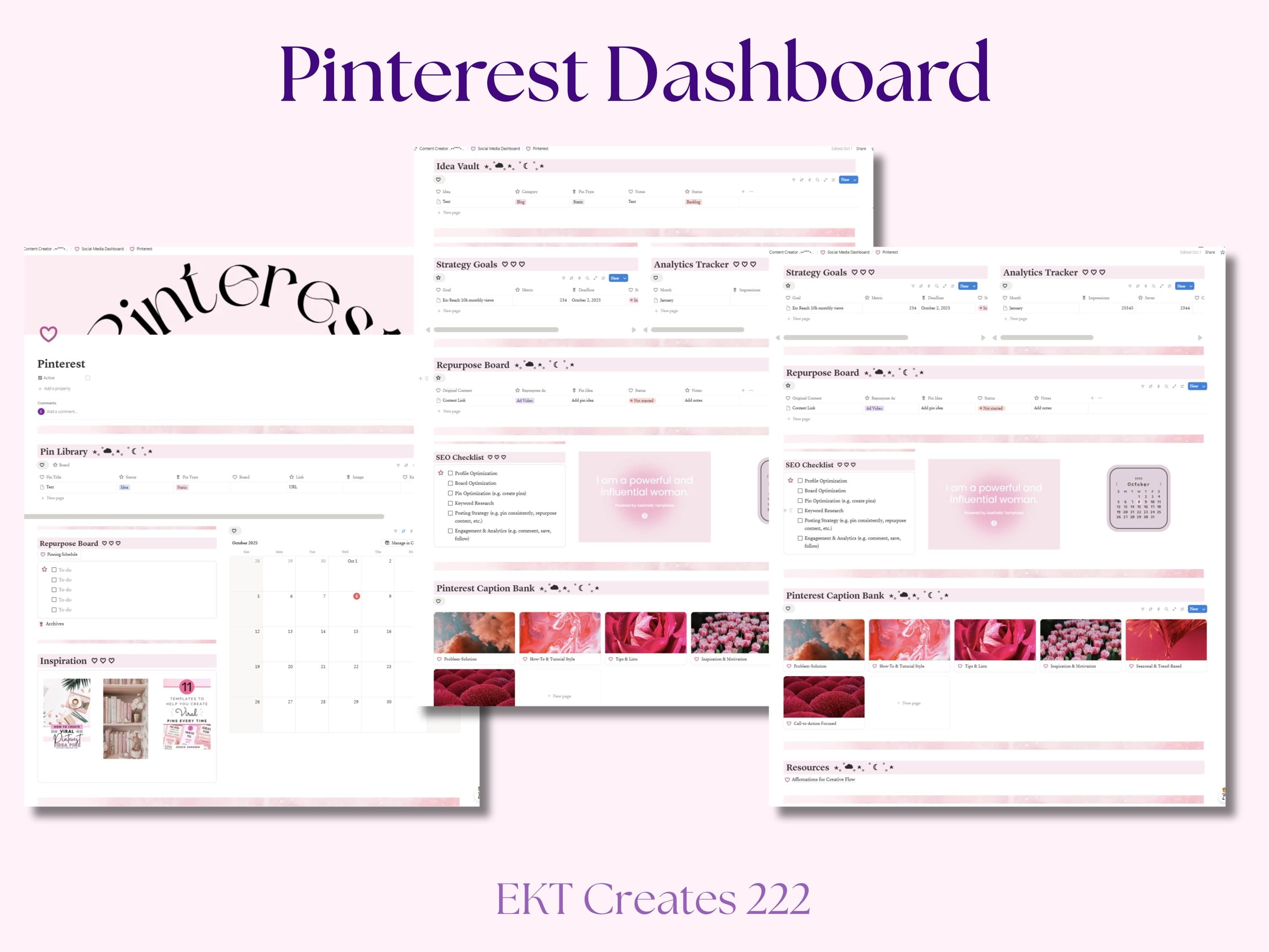 Social Media Planner Notion Templates