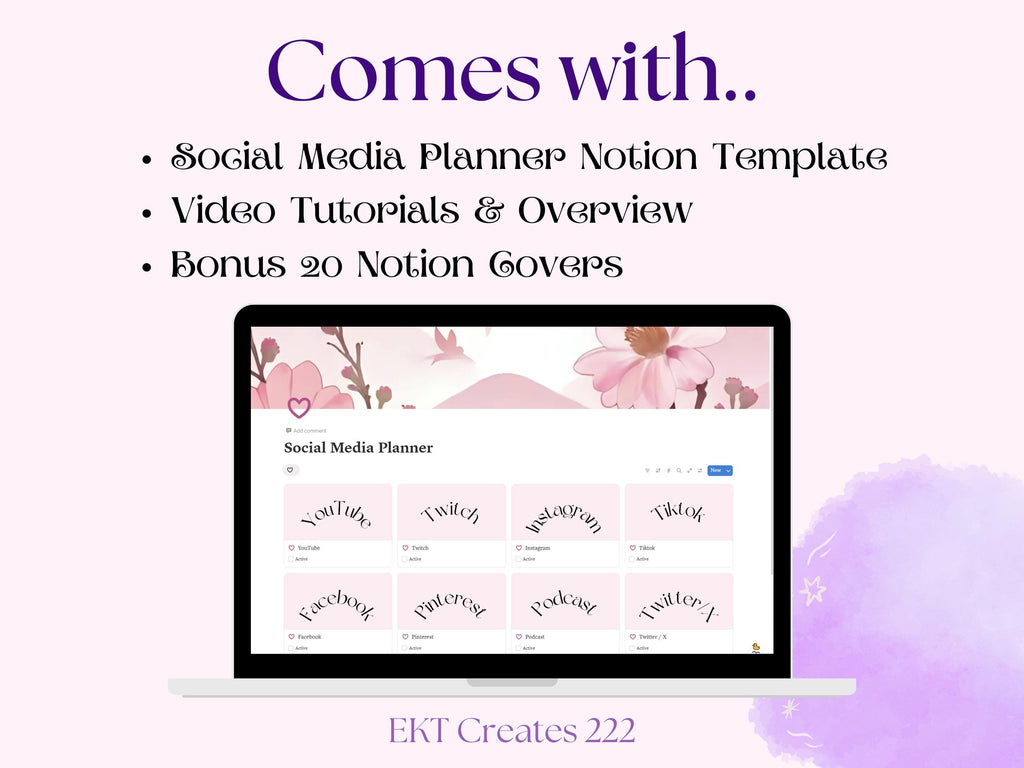 Social Media Planner Notion Templates