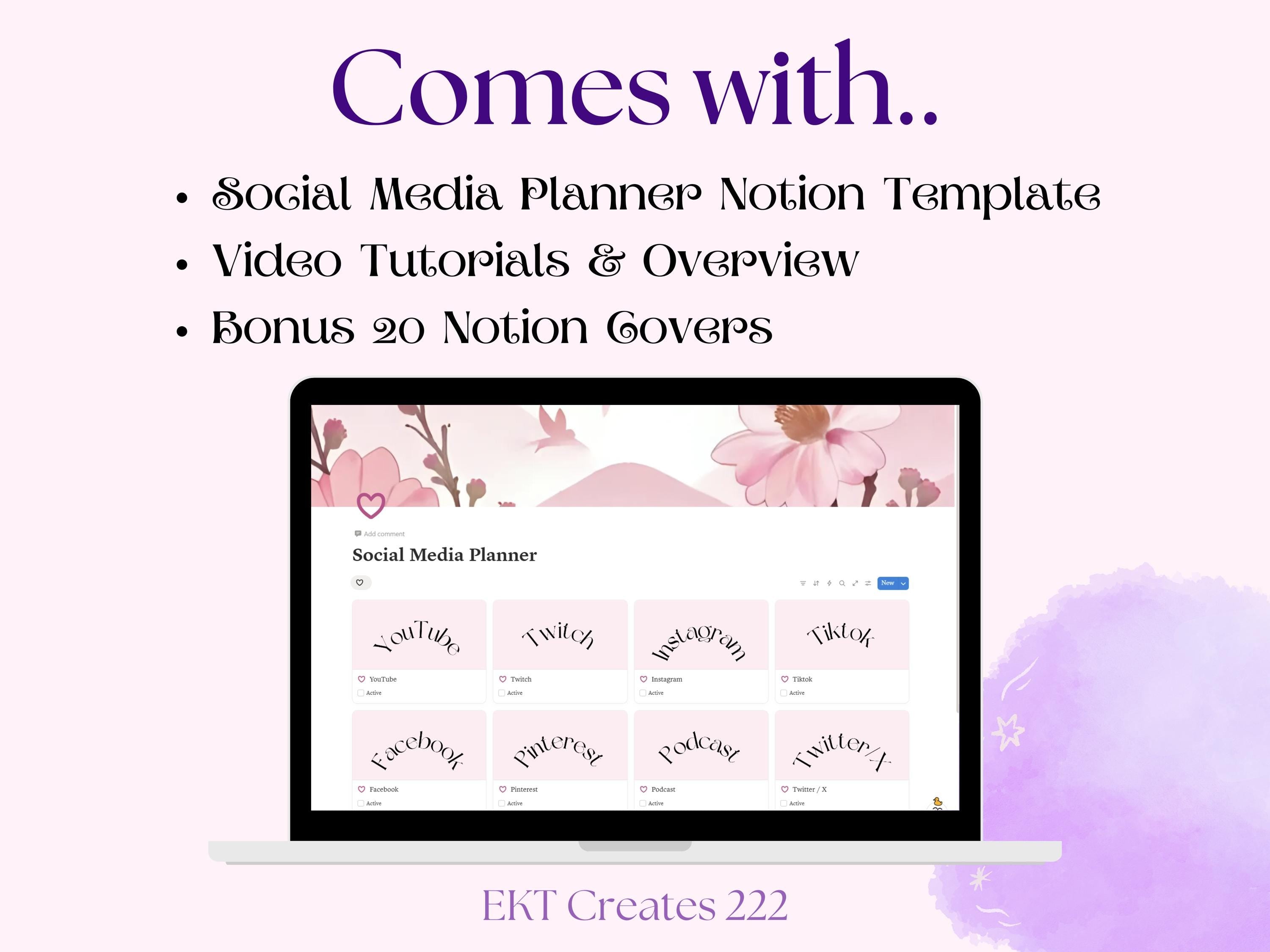 Social Media Planner Notion Templates