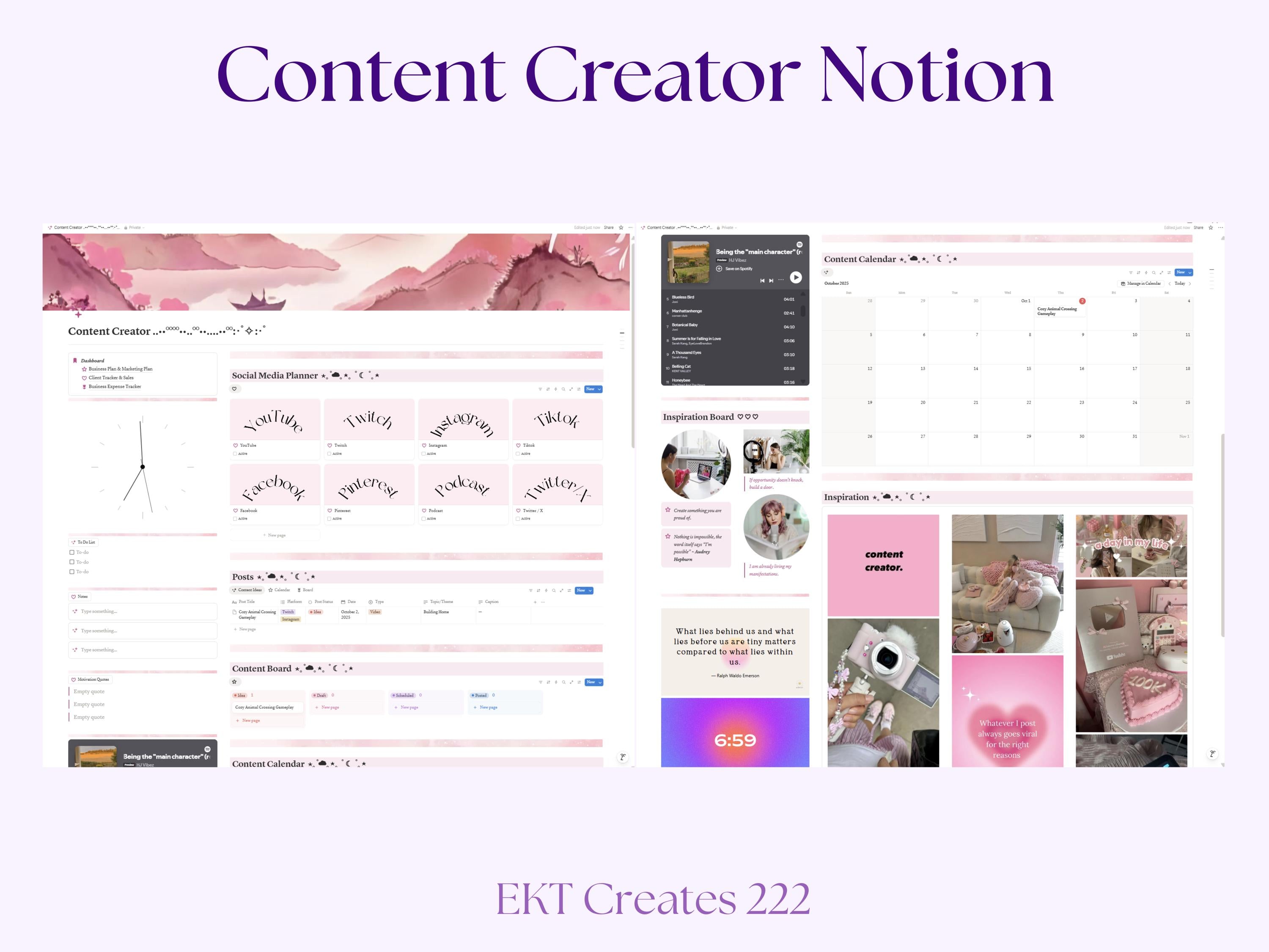 Content Creator Notion Template