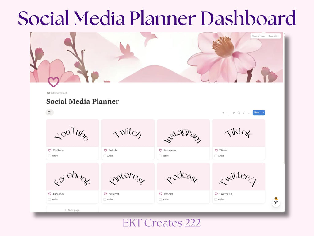 Social Media Planner Notion Templates