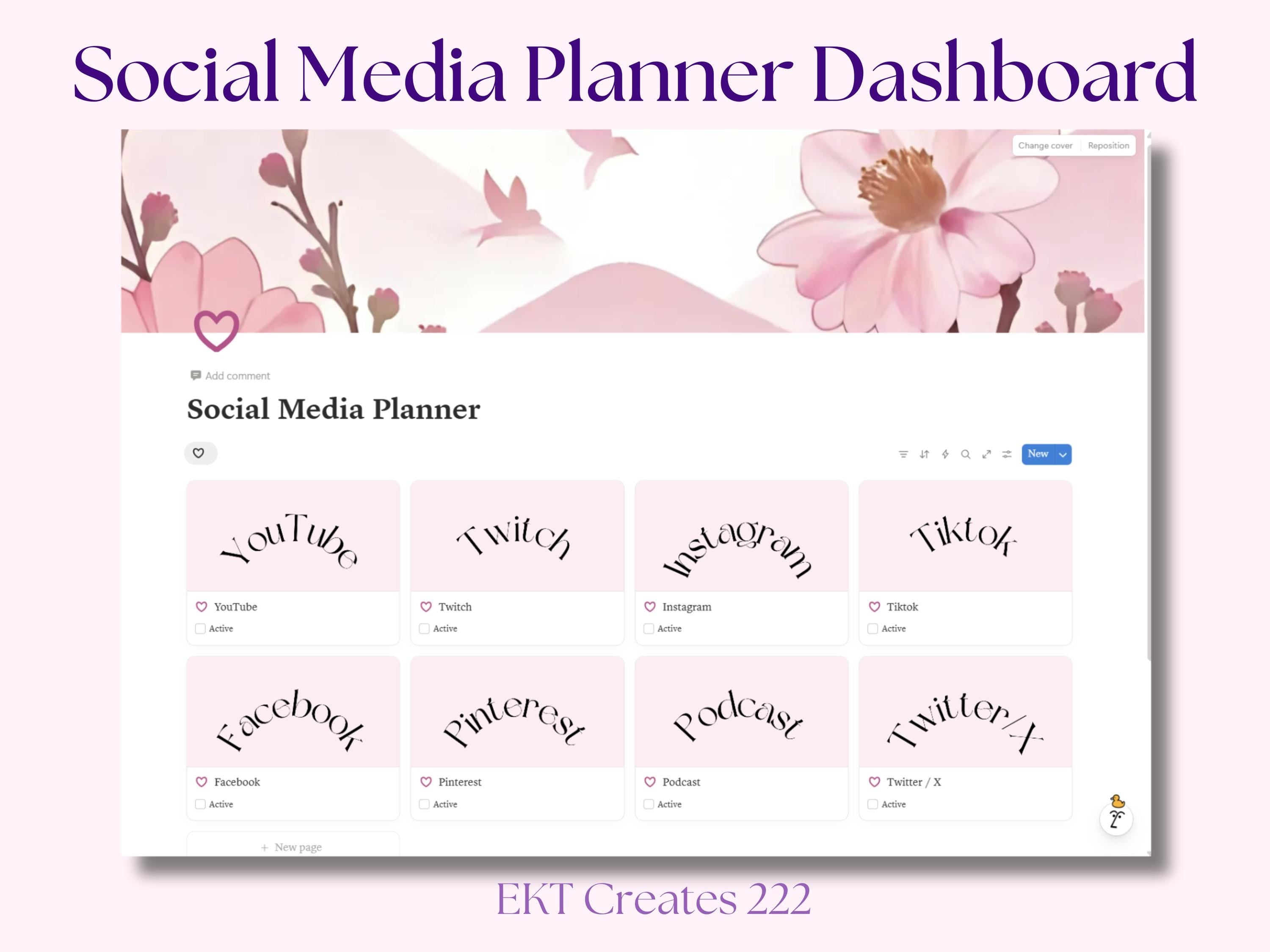 Social Media Planner Notion Templates