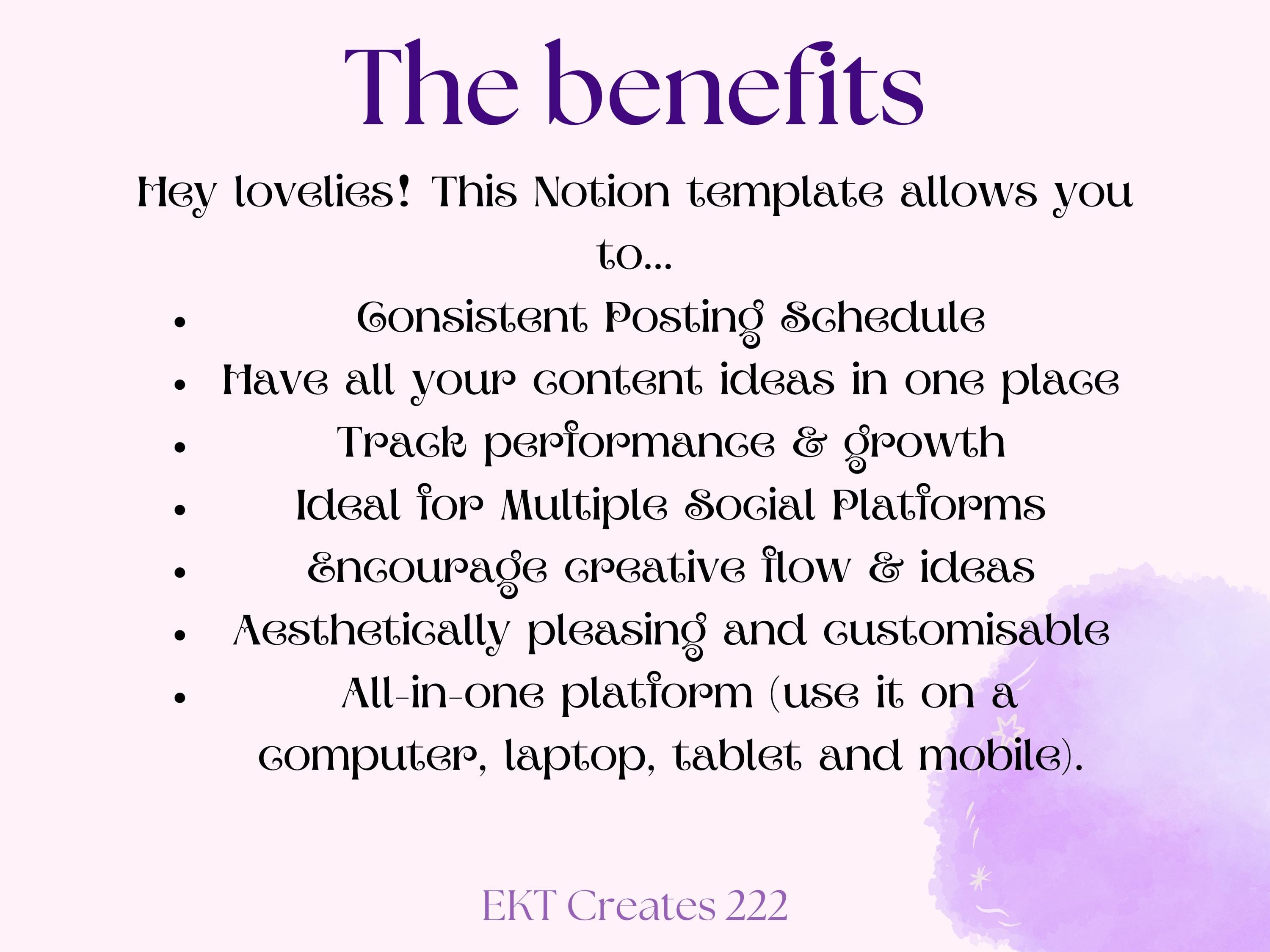 Social Media Planner Notion Templates