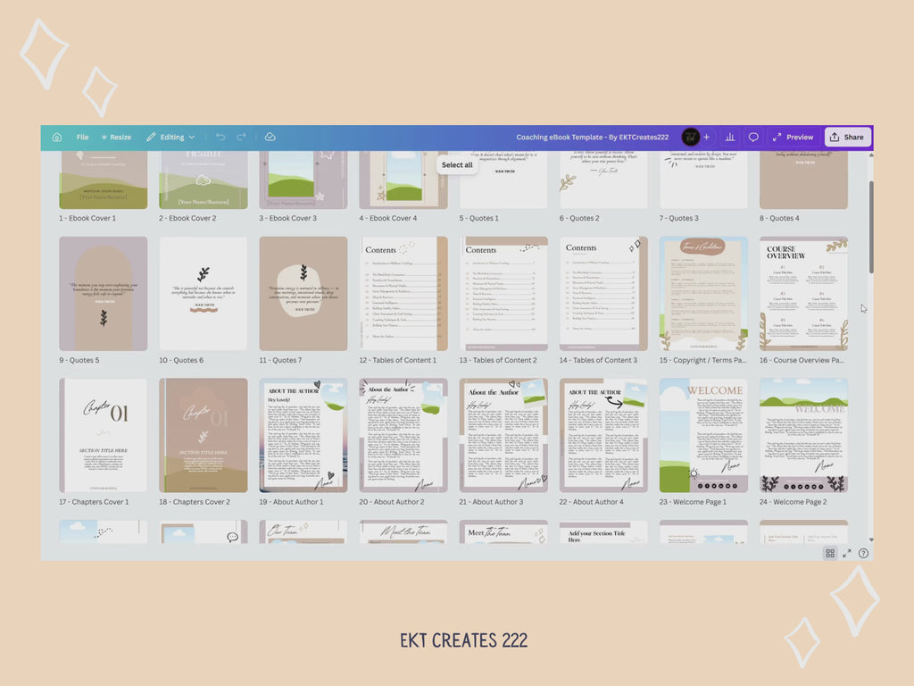 Ebook Canva Templates for Health & Wellness Coaches